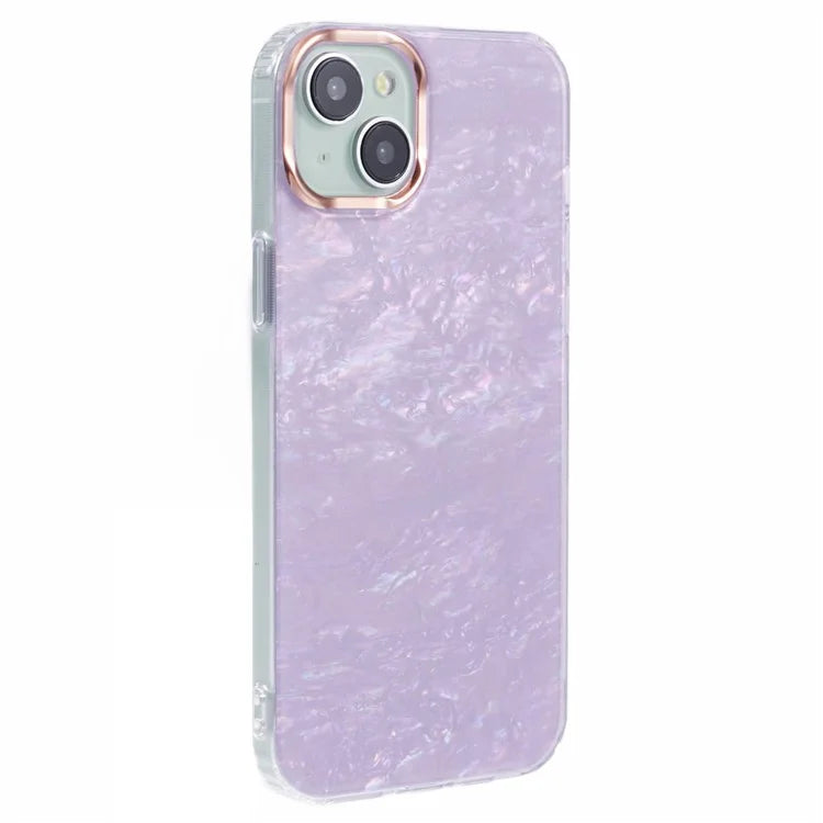 For iPhone 14 Shell Pattern Case IMD Phone Cover Four Corners Cushioning