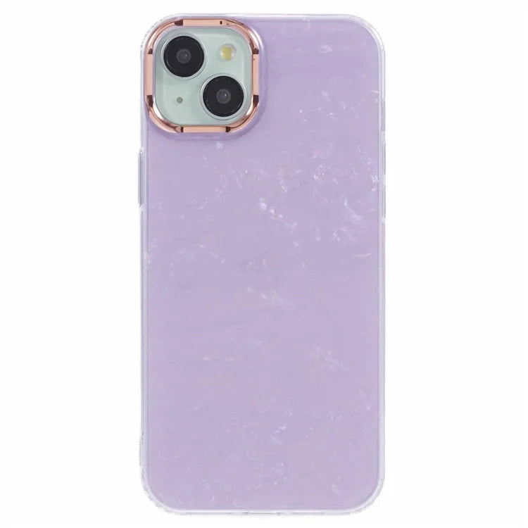 For iPhone 14 Shell Pattern Case IMD Phone Cover Four Corners Cushioning