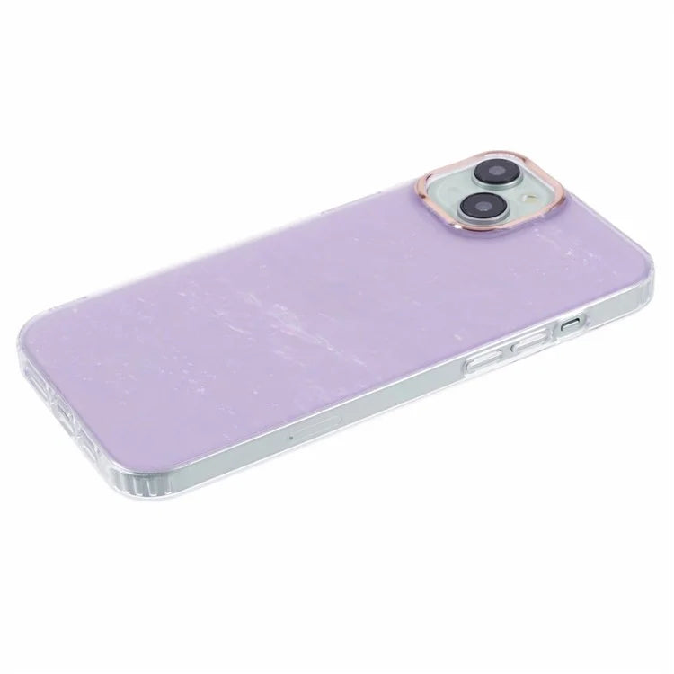For iPhone 14 Shell Pattern Case IMD Phone Cover Four Corners Cushioning