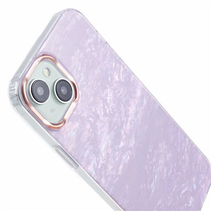 For iPhone 14 Shell Pattern Case IMD Phone Cover Four Corners Cushioning