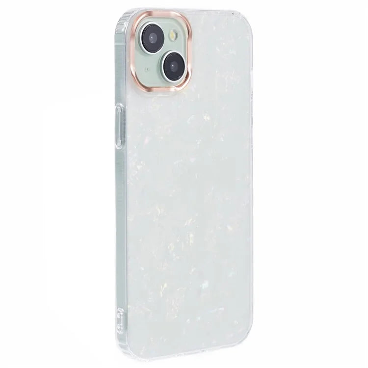 For iPhone 14 Shell Pattern Case IMD Phone Cover Four Corners Cushioning