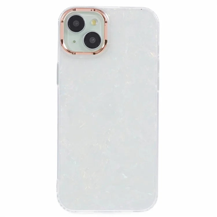 For iPhone 14 Shell Pattern Case IMD Phone Cover Four Corners Cushioning