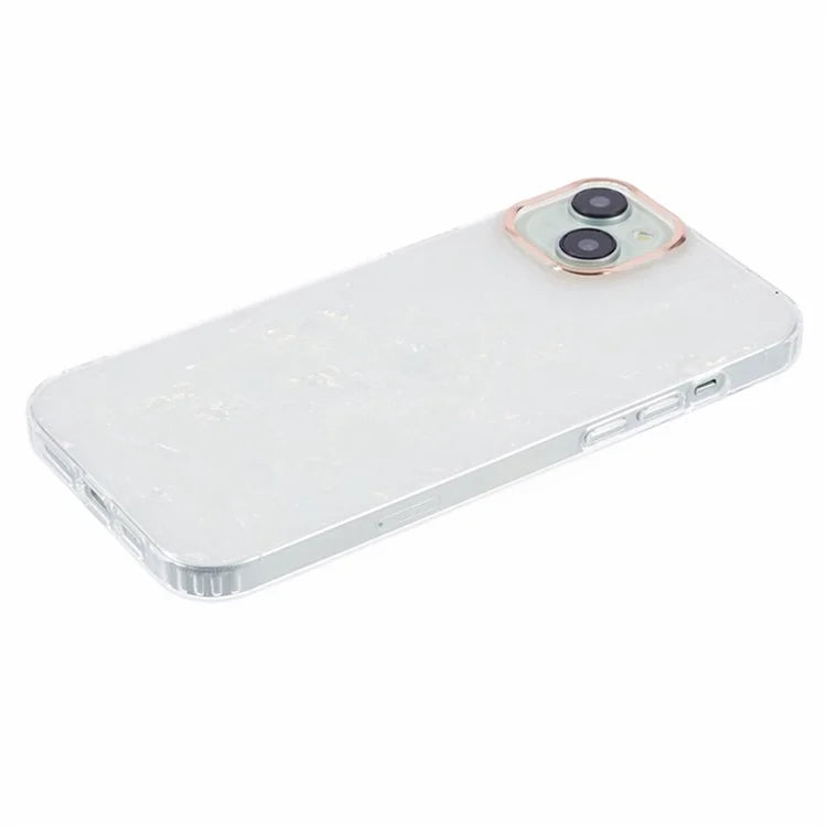 For iPhone 14 Shell Pattern Case IMD Phone Cover Four Corners Cushioning