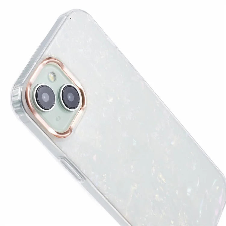 For iPhone 14 Shell Pattern Case IMD Phone Cover Four Corners Cushioning