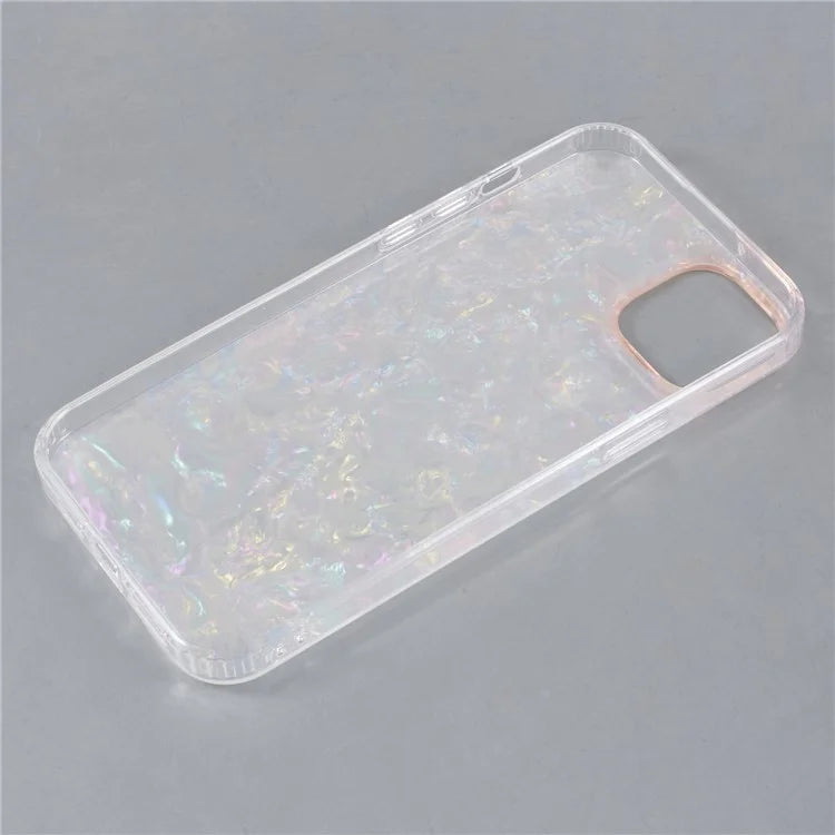For iPhone 14 Shell Pattern Case IMD Phone Cover Four Corners Cushioning