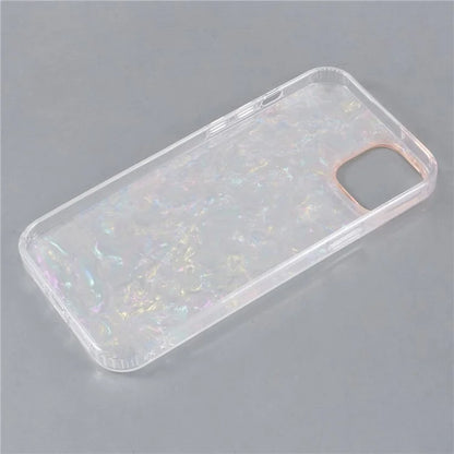 For iPhone 14 Shell Pattern Case IMD Phone Cover Four Corners Cushioning