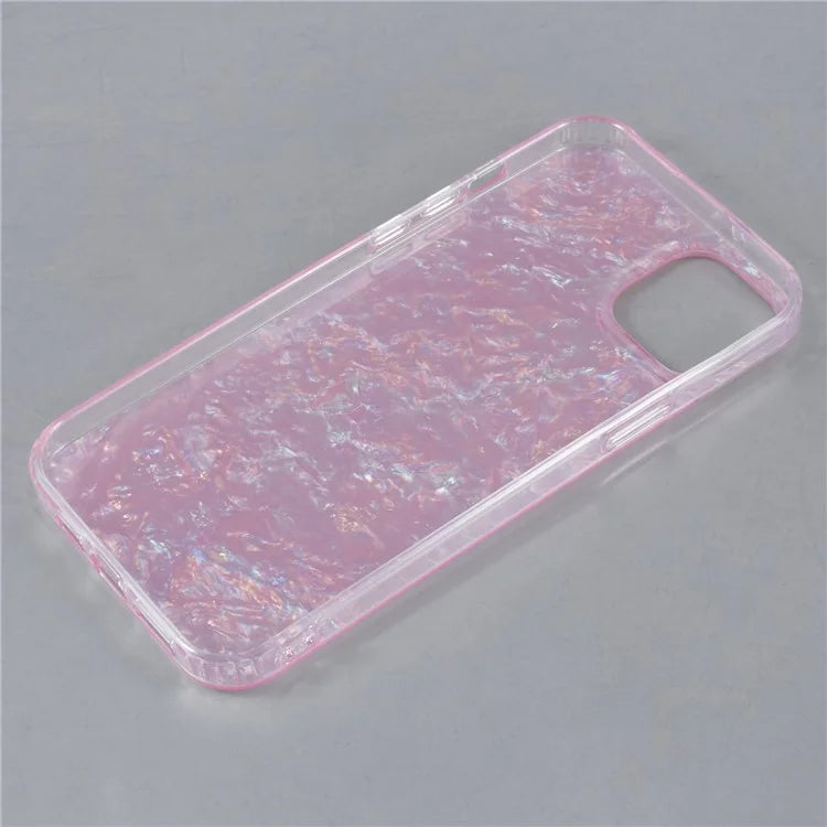 For iPhone 14 Shell Pattern Case IMD Phone Cover Four Corners Cushioning