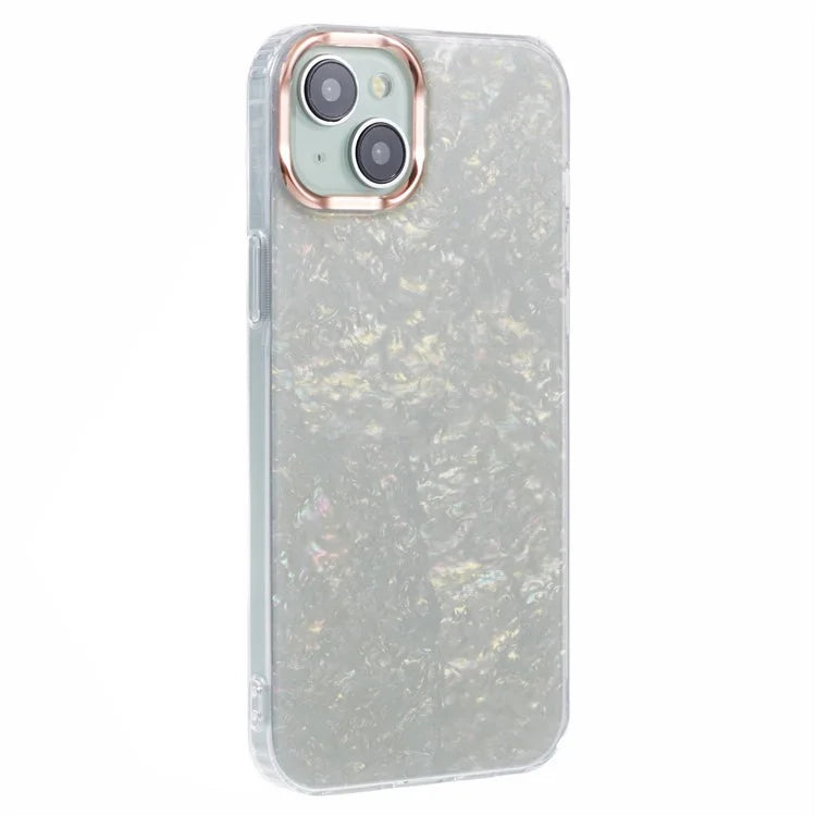 For iPhone 14 Shell Pattern Case IMD Phone Cover Four Corners Cushioning