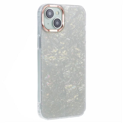 For iPhone 14 Shell Pattern Case IMD Phone Cover Four Corners Cushioning
