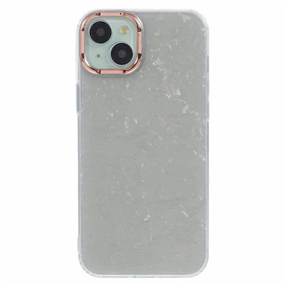 For iPhone 14 Shell Pattern Case IMD Phone Cover Four Corners Cushioning