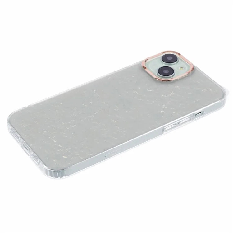 For iPhone 14 Shell Pattern Case IMD Phone Cover Four Corners Cushioning