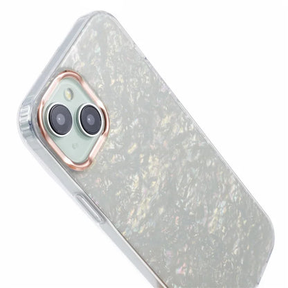 For iPhone 14 Shell Pattern Case IMD Phone Cover Four Corners Cushioning