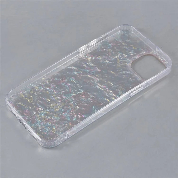 For iPhone 14 Shell Pattern Case IMD Phone Cover Four Corners Cushioning