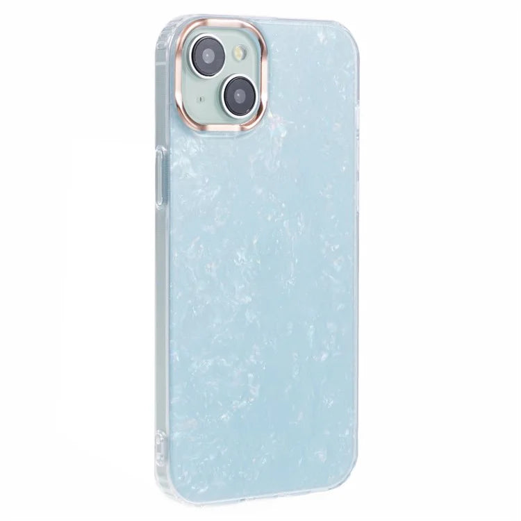 For iPhone 14 Shell Pattern Case IMD Phone Cover Four Corners Cushioning