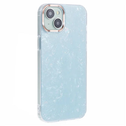 For iPhone 14 Shell Pattern Case IMD Phone Cover Four Corners Cushioning