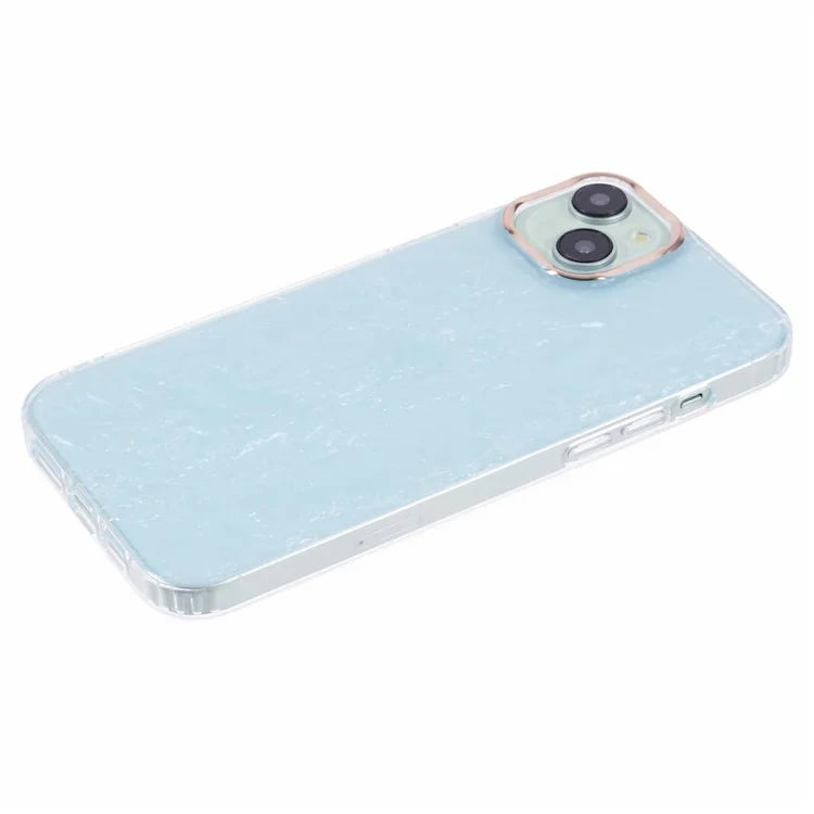For iPhone 14 Shell Pattern Case IMD Phone Cover Four Corners Cushioning