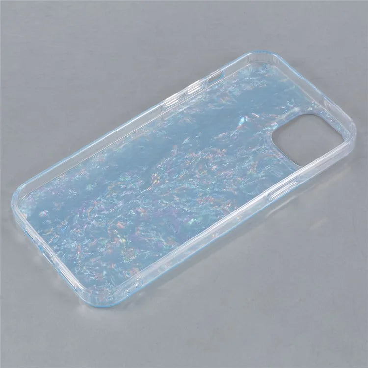 For iPhone 14 Shell Pattern Case IMD Phone Cover Four Corners Cushioning