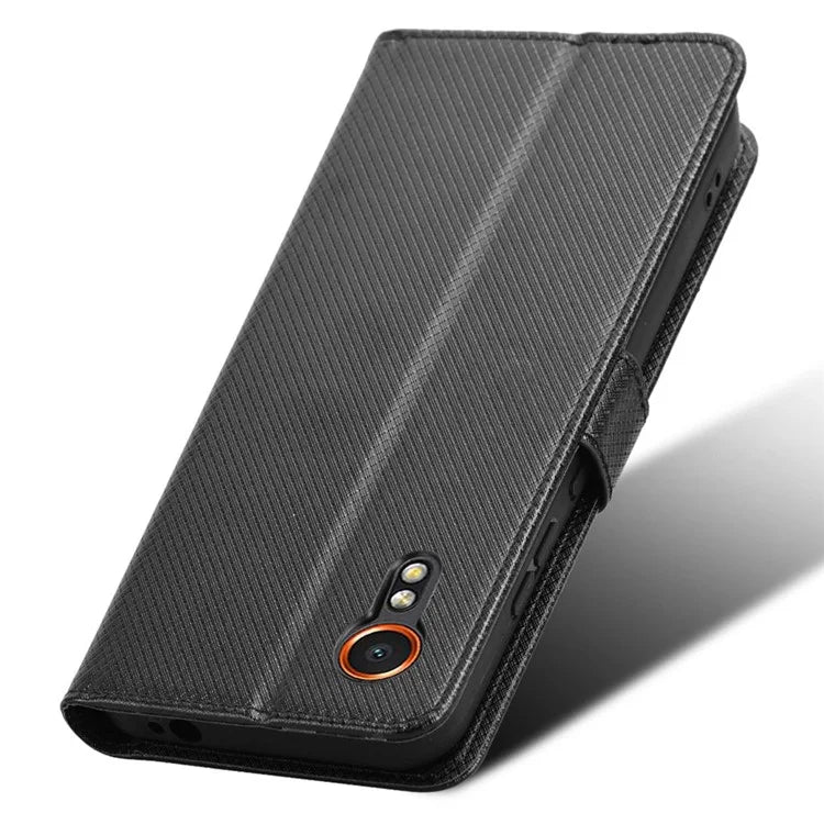 For Samsung Galaxy Xcover 7 Case Diamond Texture Leather Phone Stand Cover