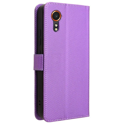 For Samsung Galaxy Xcover 7 Case Diamond Texture Leather Phone Stand Cover