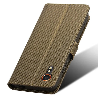 For Samsung Galaxy Xcover 7 Case Diamond Texture Leather Phone Stand Cover