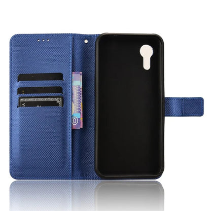 For Samsung Galaxy Xcover 7 Case Diamond Texture Leather Phone Stand Cover