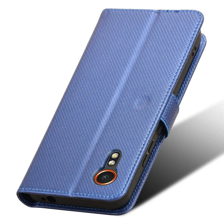 For Samsung Galaxy Xcover 7 Case Diamond Texture Leather Phone Stand Cover