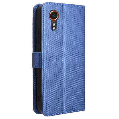 For Samsung Galaxy Xcover 7 Case Diamond Texture Leather Phone Stand Cover