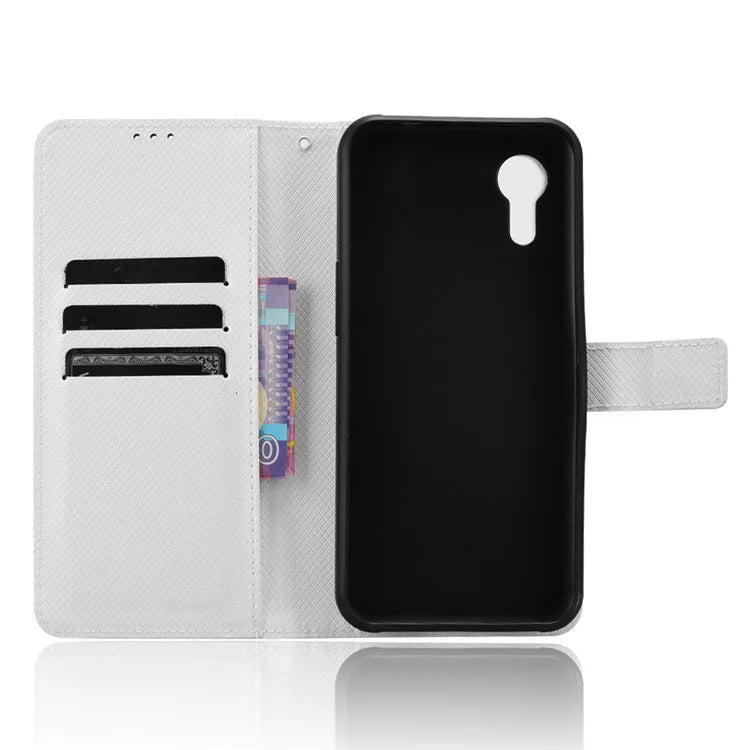 For Samsung Galaxy Xcover 7 Case Diamond Texture Leather Phone Stand Cover