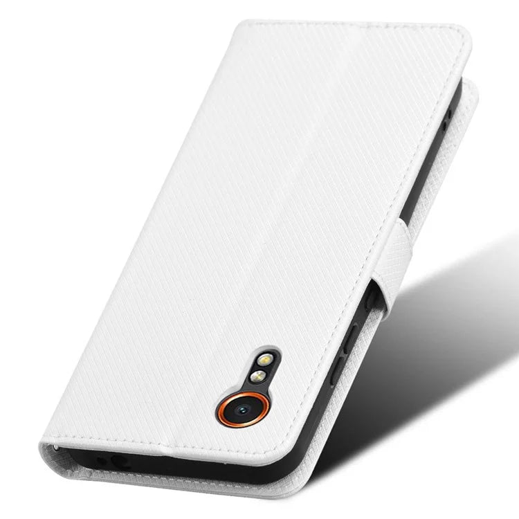 For Samsung Galaxy Xcover 7 Case Diamond Texture Leather Phone Stand Cover
