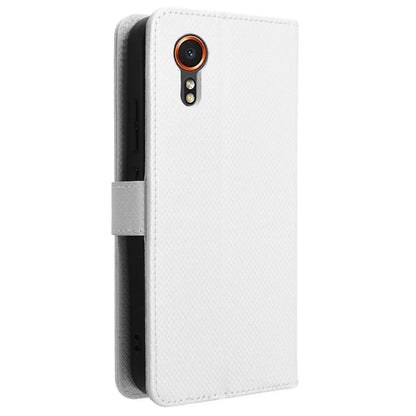 For Samsung Galaxy Xcover 7 Case Diamond Texture Leather Phone Stand Cover