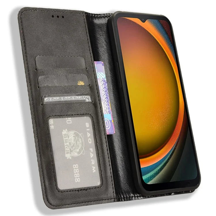 For Samsung Galaxy Xcover 7 Wallet Case PU Leather Stand Retro Phone Cover