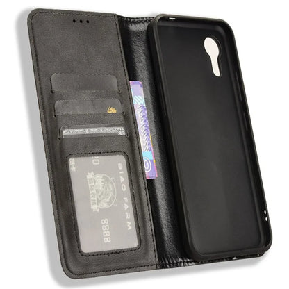 For Samsung Galaxy Xcover 7 Wallet Case PU Leather Stand Retro Phone Cover