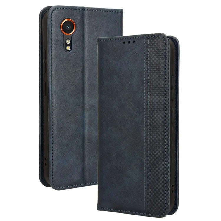 For Samsung Galaxy Xcover 7 Wallet Case PU Leather Stand Retro Phone Cover