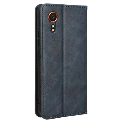 For Samsung Galaxy Xcover 7 Wallet Case PU Leather Stand Retro Phone Cover