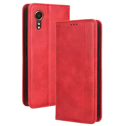 For Samsung Galaxy Xcover 7 Wallet Case PU Leather Stand Retro Phone Cover
