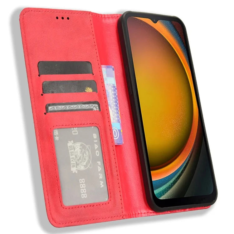 For Samsung Galaxy Xcover 7 Wallet Case PU Leather Stand Retro Phone Cover