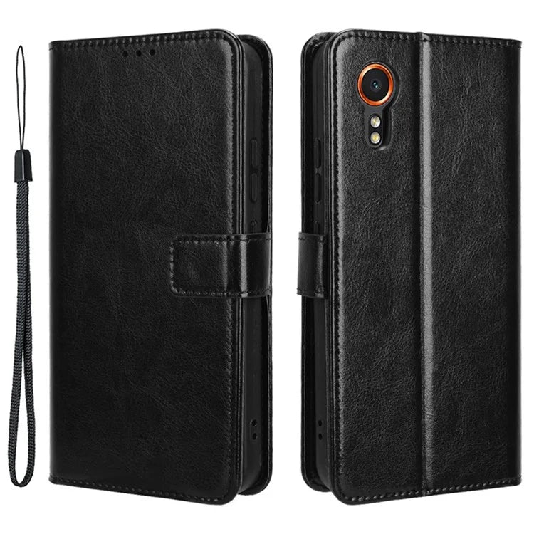 For Samsung Galaxy Xcover 7 Cell Phone Case  Anti-scratch Leather Crazy Horse Texture Shell