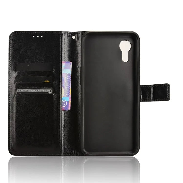 For Samsung Galaxy Xcover 7 Cell Phone Case  Anti-scratch Leather Crazy Horse Texture Shell