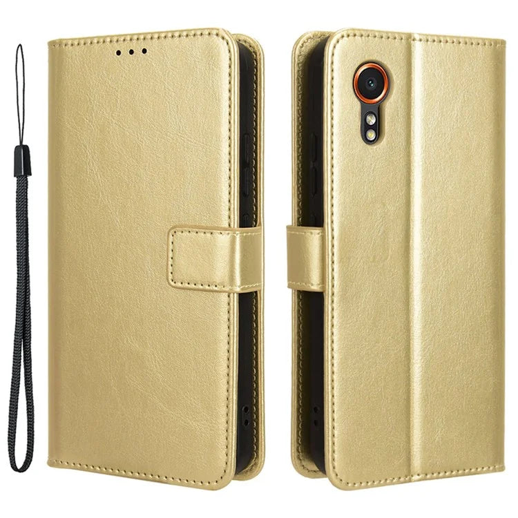 For Samsung Galaxy Xcover 7 Cell Phone Case  Anti-scratch Leather Crazy Horse Texture Shell