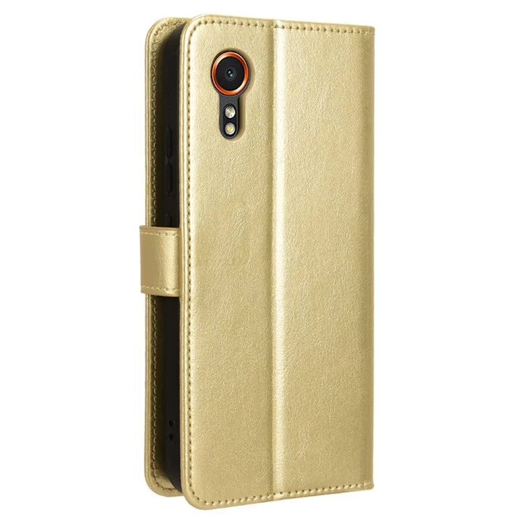 For Samsung Galaxy Xcover 7 Cell Phone Case  Anti-scratch Leather Crazy Horse Texture Shell