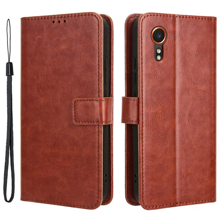 For Samsung Galaxy Xcover 7 Cell Phone Case  Anti-scratch Leather Crazy Horse Texture Shell