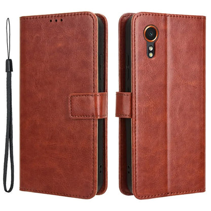 For Samsung Galaxy Xcover 7 Cell Phone Case  Anti-scratch Leather Crazy Horse Texture Shell