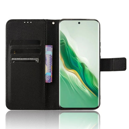 For Honor Magic6 5G Case Leather Wallet Phone Cover with Diamond Texture