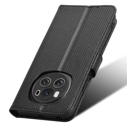 For Honor Magic6 5G Case Leather Wallet Phone Cover with Diamond Texture
