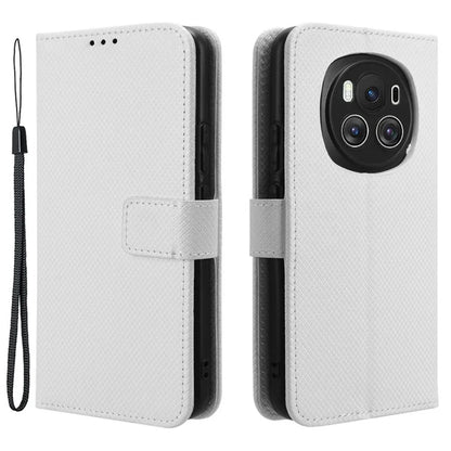 For Honor Magic6 5G Case Leather Wallet Phone Cover with Diamond Texture