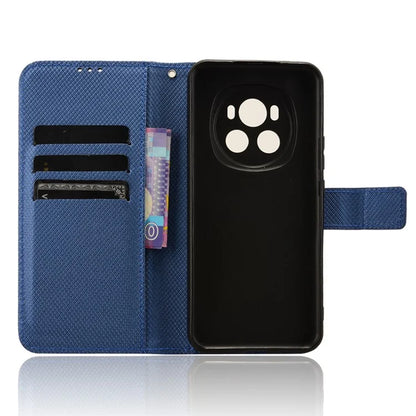 For Honor Magic6 5G Case Leather Wallet Phone Cover with Diamond Texture