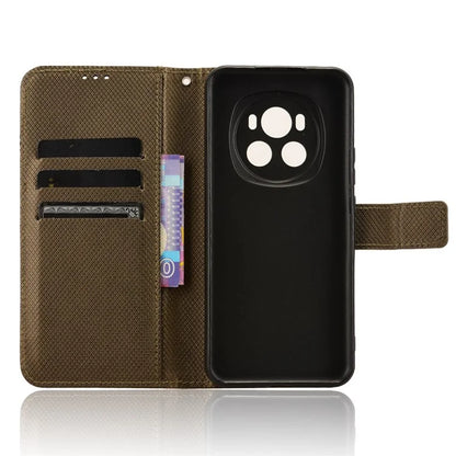 For Honor Magic6 5G Case Leather Wallet Phone Cover with Diamond Texture