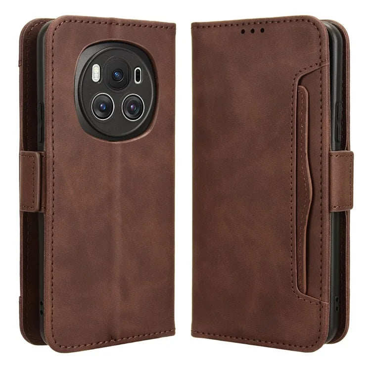 For Honor Magic6 5G Case Magnetic Leather Cover with Multiple Card Holders