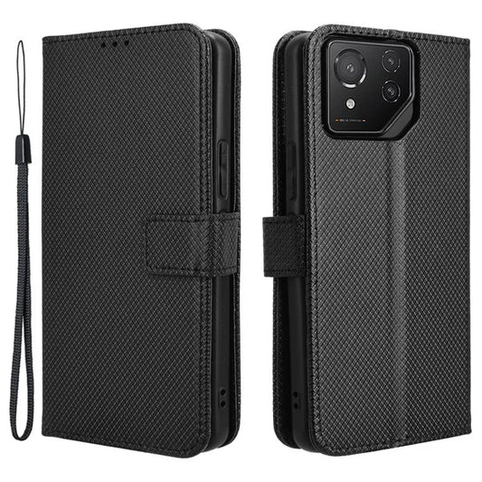 For Asus ROG Phone 8 Pro 5G / 8 5G Magnetic Phone Case Diamond Texture Card Slots Cover