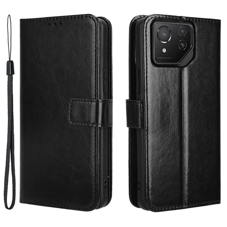For Asus ROG Phone 8 Pro 5G / 8 5G Wallet Case Crazy Horse Texture PU Leather Phone Protector